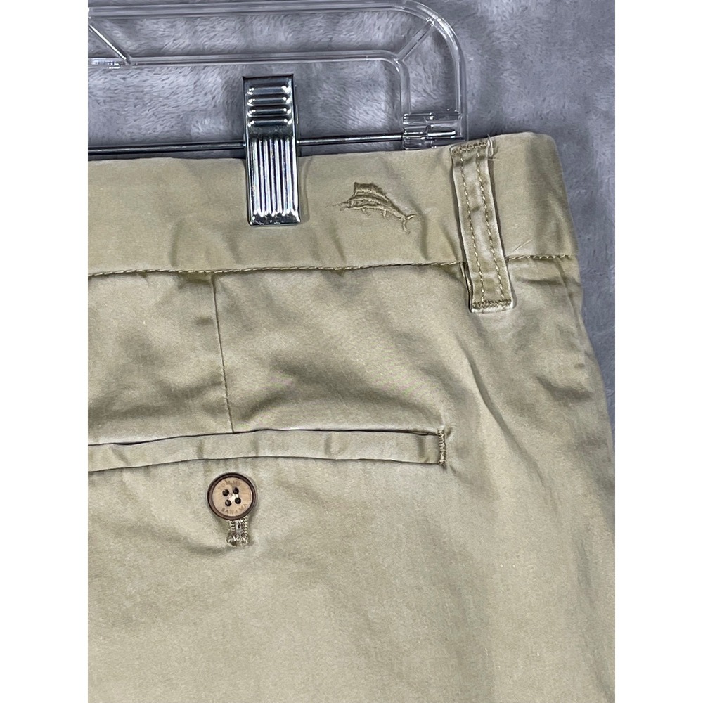 Tommy Bahama Boracay Chino Pants Mens 33x34 Khaki Tan Cotton Tencel Straight Leg